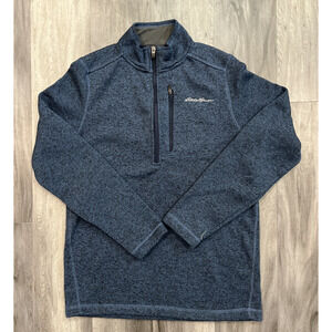 Eddie Bauer Fleece Blue 1/4 Zip Pullover with Chest Pocket Men's Small